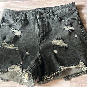 Judy Blue Women’s Style JB150004 Distressed Jean Shorts Medium Black Wash